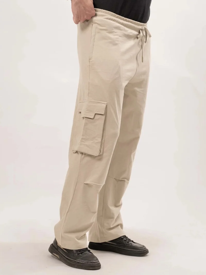 مانياك Maniac Mens Solid Biscuit Cotton Fabric Cargo